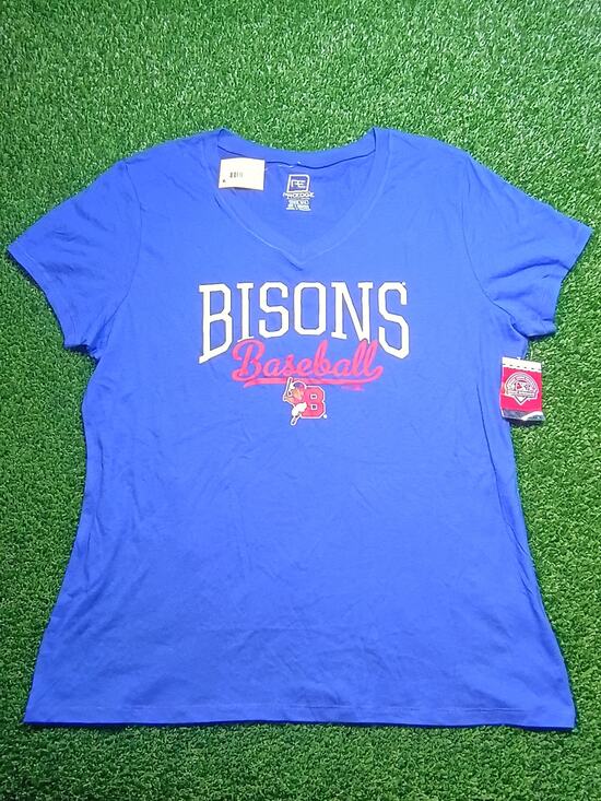 & Other Stories Tops - New ProEdge Bisons Baseball Women's T-Shirt - Blue, Size XLarge